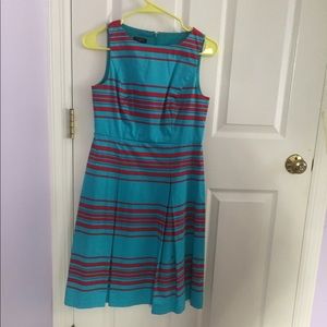 Talbots red and blue mirror striped Dress